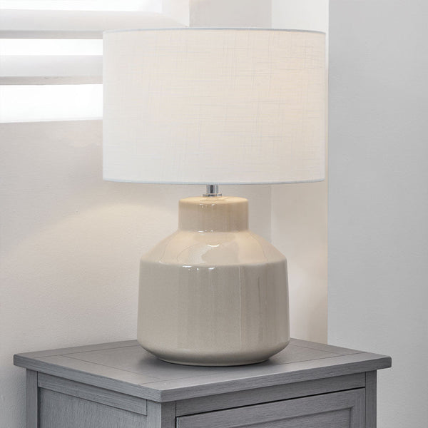Alessandria Cream Crackle Effect Table Lamp - Distinctly Living