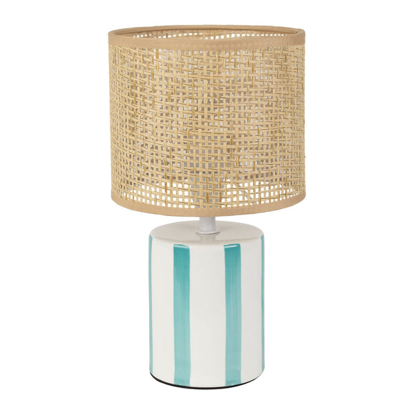 Beach Stripe Lamp With Rattan Shade - Distinctly Living
