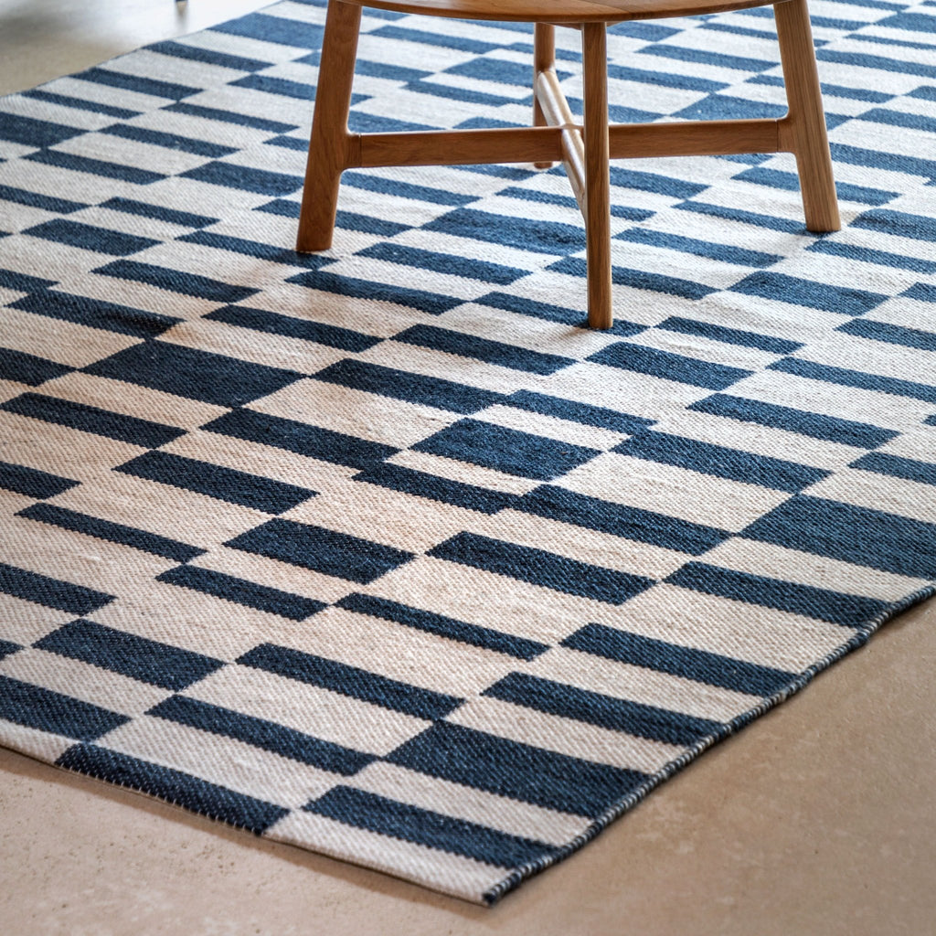 Blue Check Rug - Large or Medium - Distinctly Living
