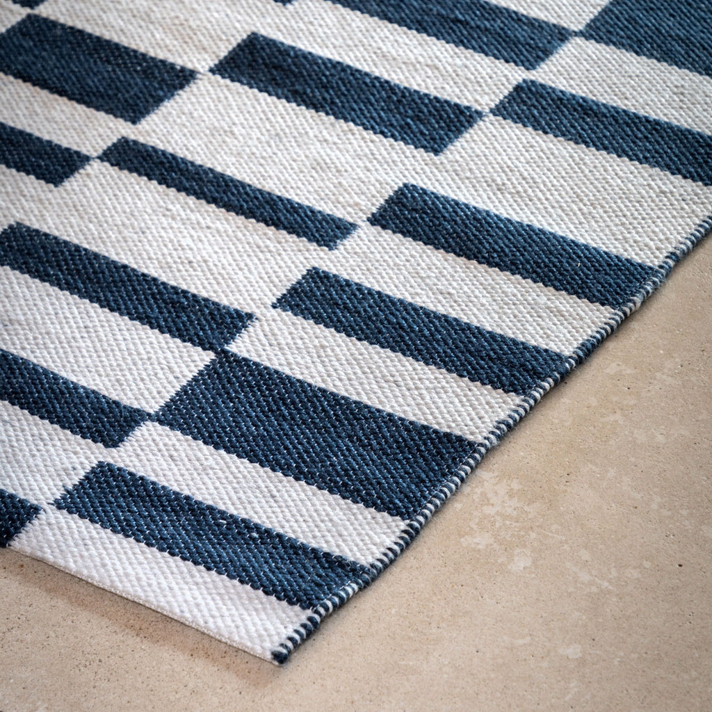 Blue Check Rug - Large or Medium - Distinctly Living