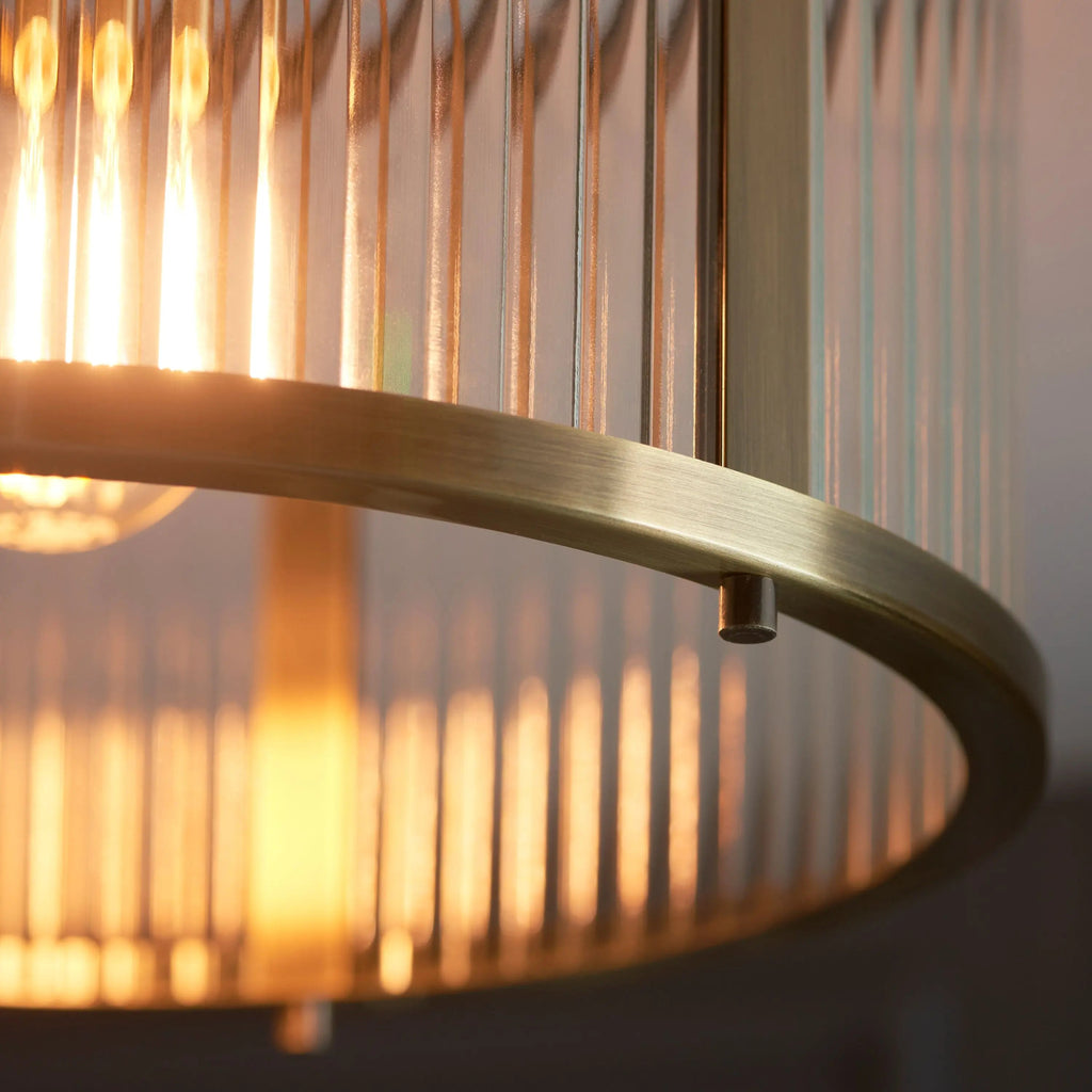 Bridgerton Aged Brass Glass Pendant - Distinctly Living