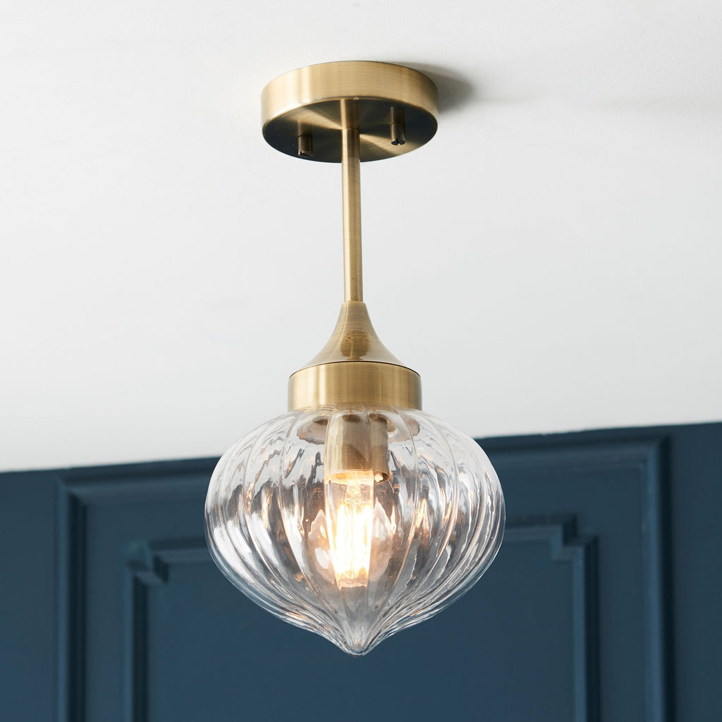 Burlington Aged Brass Glass Pendant - Distinctly Living