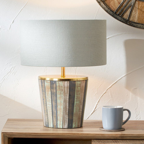 Campobasso Sage Distressed Wood Short - Table lamp - Distinctly Living