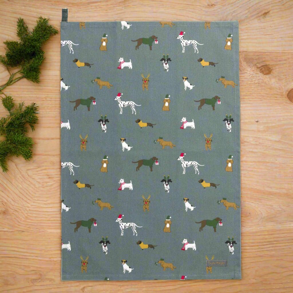 Christmas Dogs Tea Towel - Distinctly Living