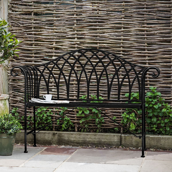 Cornworthy Garden Bench - Black or Antique Grey - Distinctly Living
