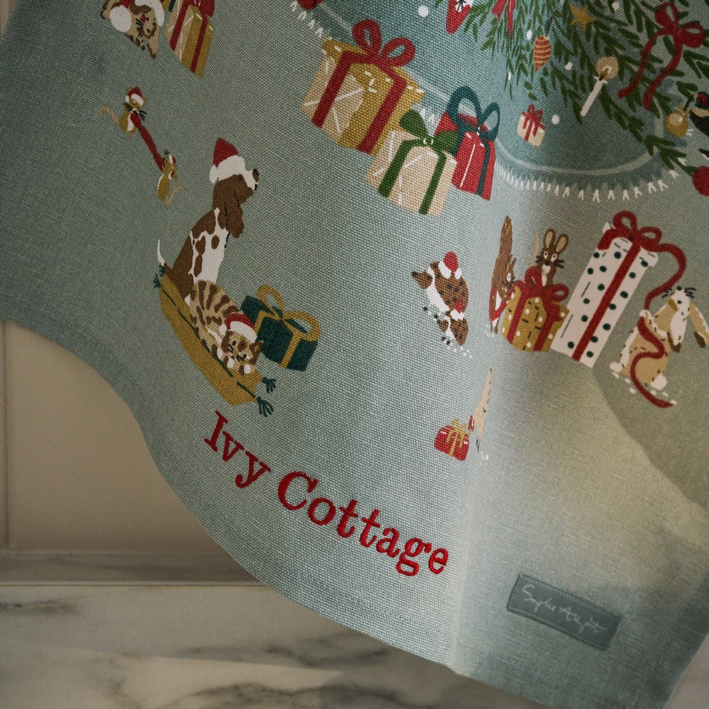 Cosy Christmas Scene Tea Towel - Distinctly Living