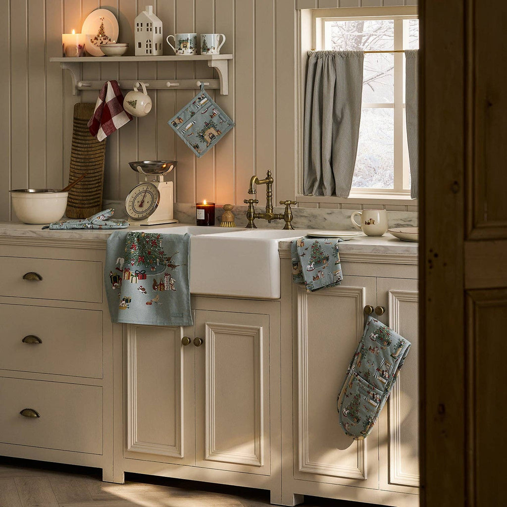 Cosy Christmas Scene Tea Towel - Distinctly Living