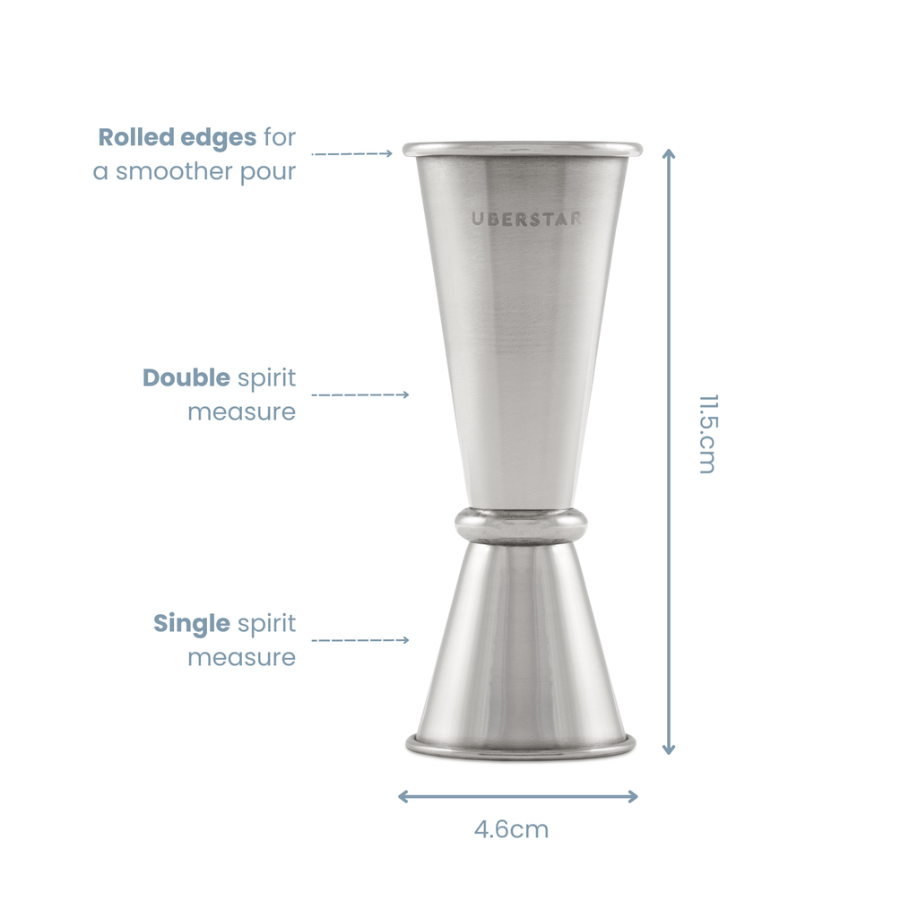 Double Jigger Stainless Spirit Measure 25ml/50ml - Silver - Distinctly Living