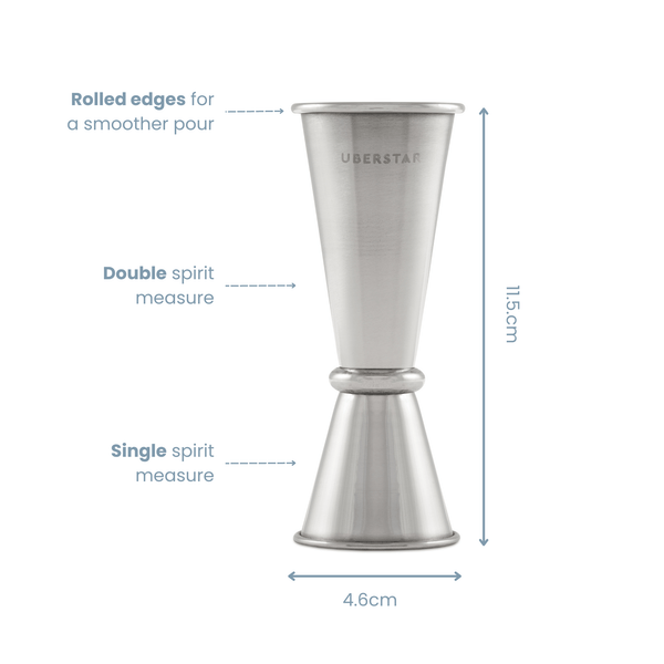Double Jigger Stainless Spirit Measure 25ml/50ml - Silver - Distinctly Living