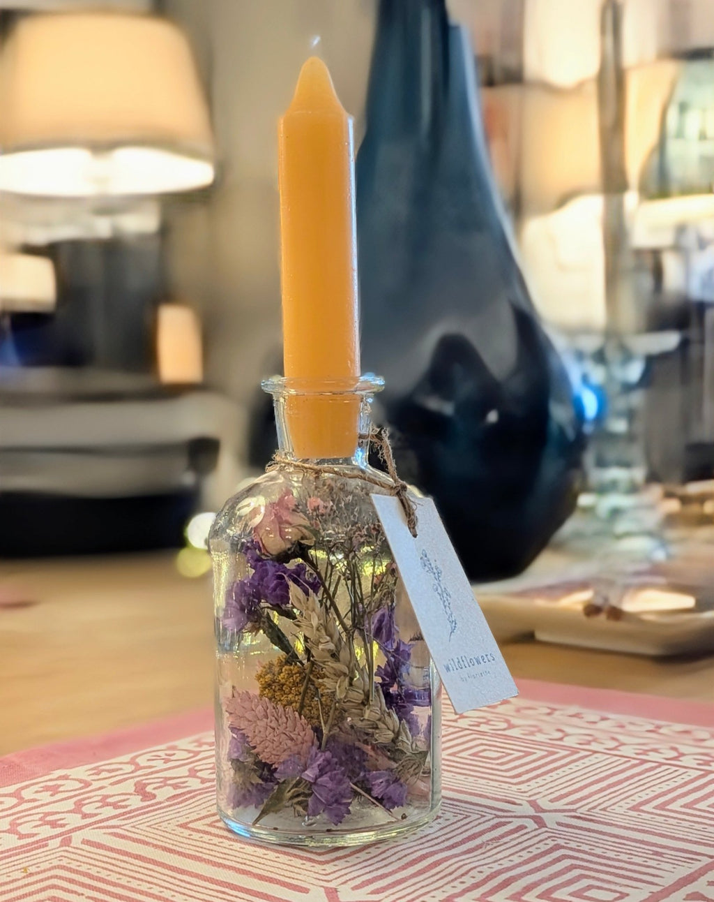 Dried Flower Candle Vase - Various Colours - Distinctly Living