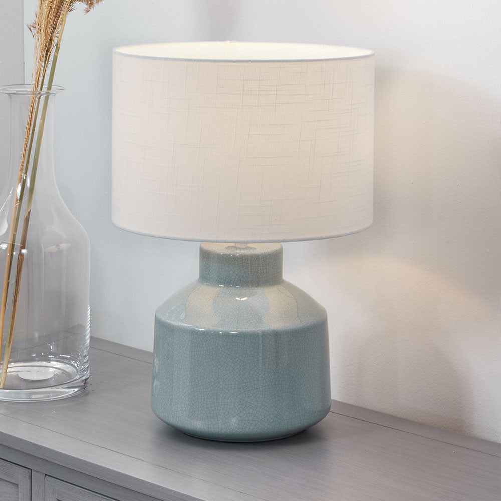 Duck Egg Crackle Effect Table Lamp - Distinctly Living