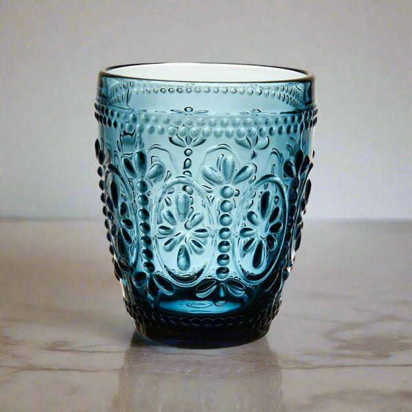 Embossed Blue Tumbler - Distinctly Living