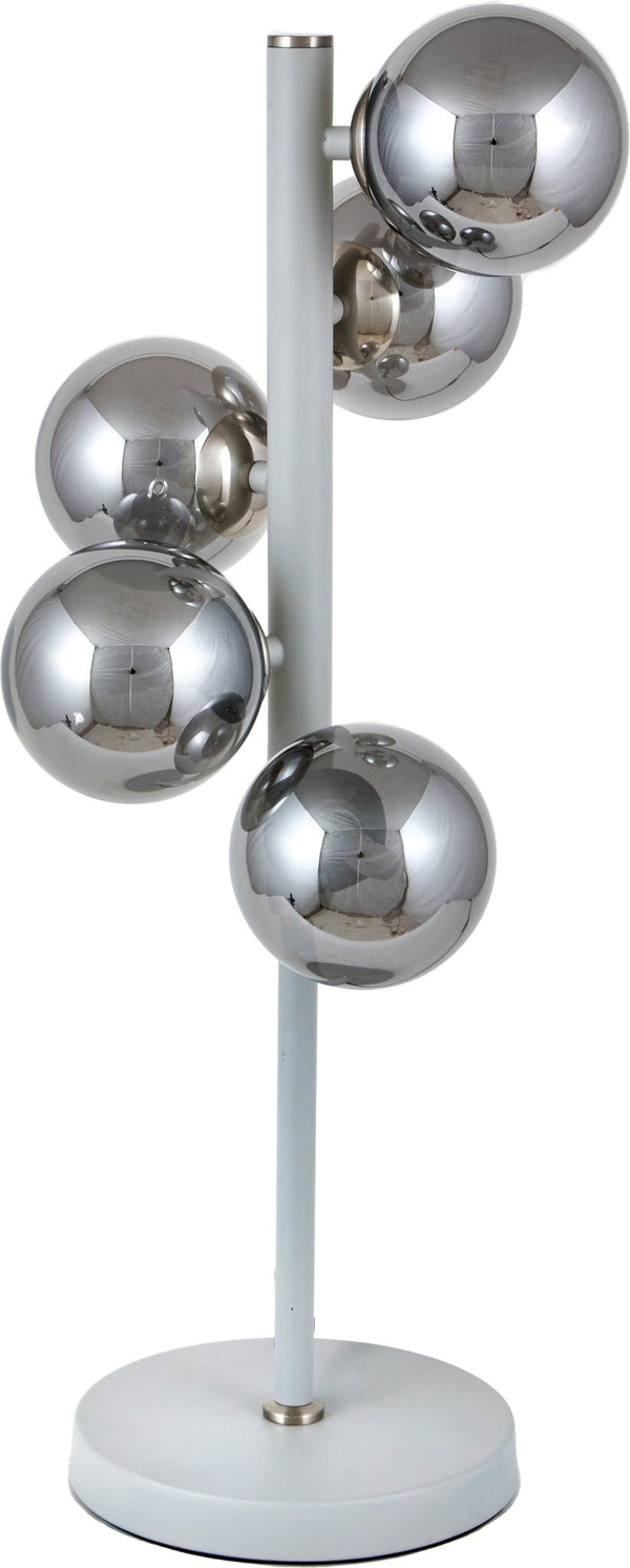 Fano Smoke Glass Ball and Grey Metal Table Lamp - Distinctly Living