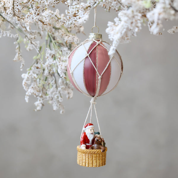 Father Christmas In Hot Air Balloon Bauble - Distinctly Living