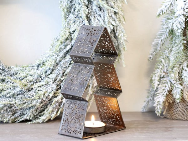 Filigree Christmas Tree Tealight Holder - Distinctly Living