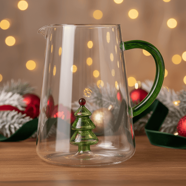 Glass Jug With Christmas Tree - Distinctly Living