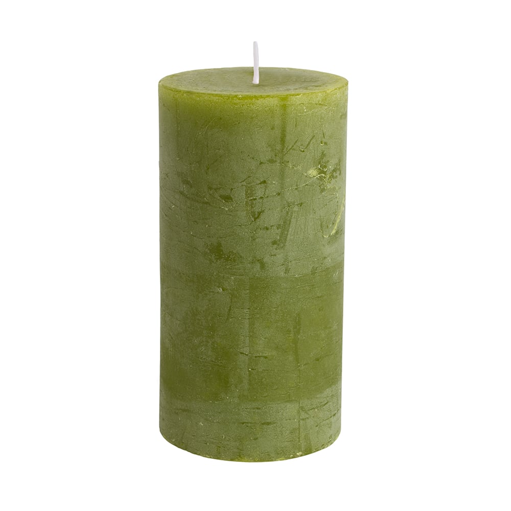 Green Rustic Pillar Candle - Distinctly Living