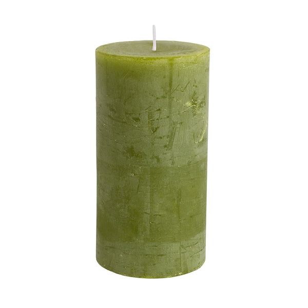 Green Rustic Pillar Candle - Distinctly Living