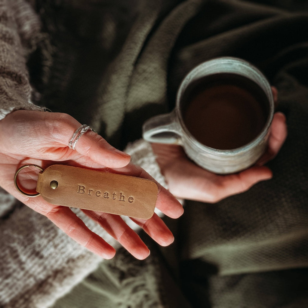 Leather Encouragement Keyring - Various Designs - Distinctly Living