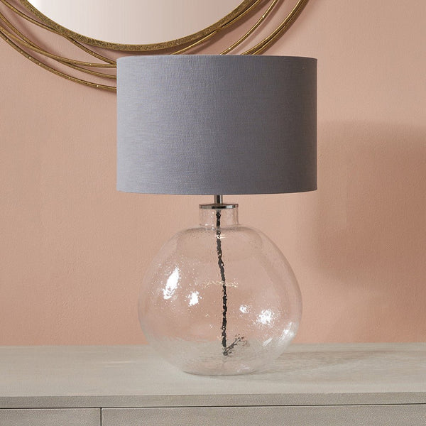 Lecce Organic Shape Clear Bubble Glass Table Lamp - Distinctly Living