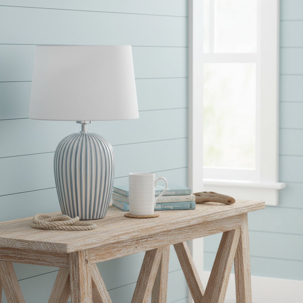 Malta Stripe Lamp and Shade - Distinctly Living