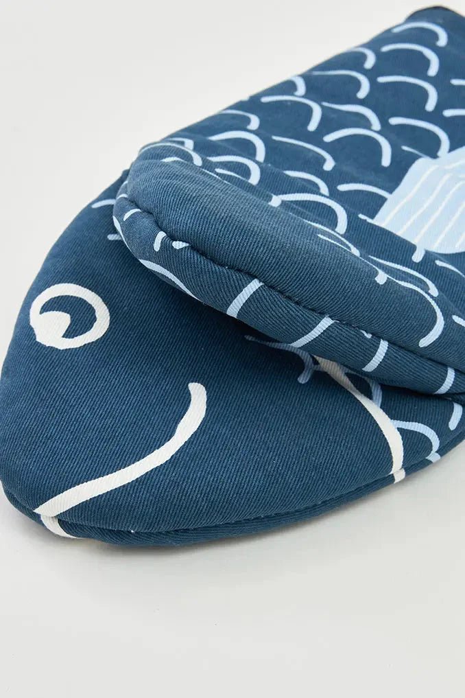 Navy Fish Oven Glove/Mitt and Matching Pot Grab - Distinctly Living