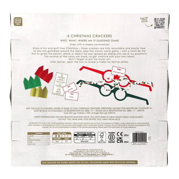 Plastic Free - Holly Christmas Crackers - 6 Pack - Distinctly Living