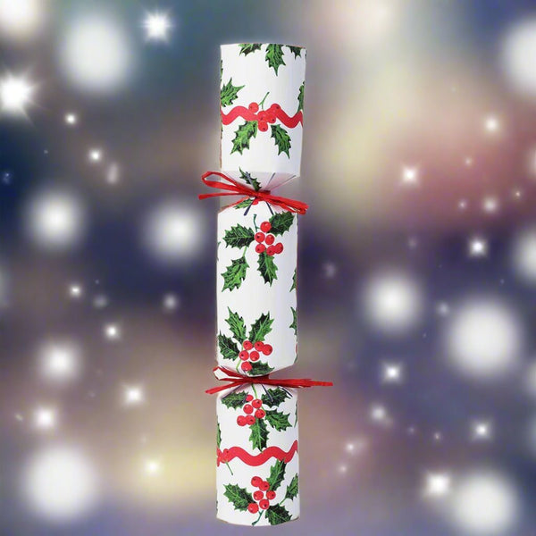 Plastic Free - Holly Christmas Crackers - 6 Pack - Distinctly Living