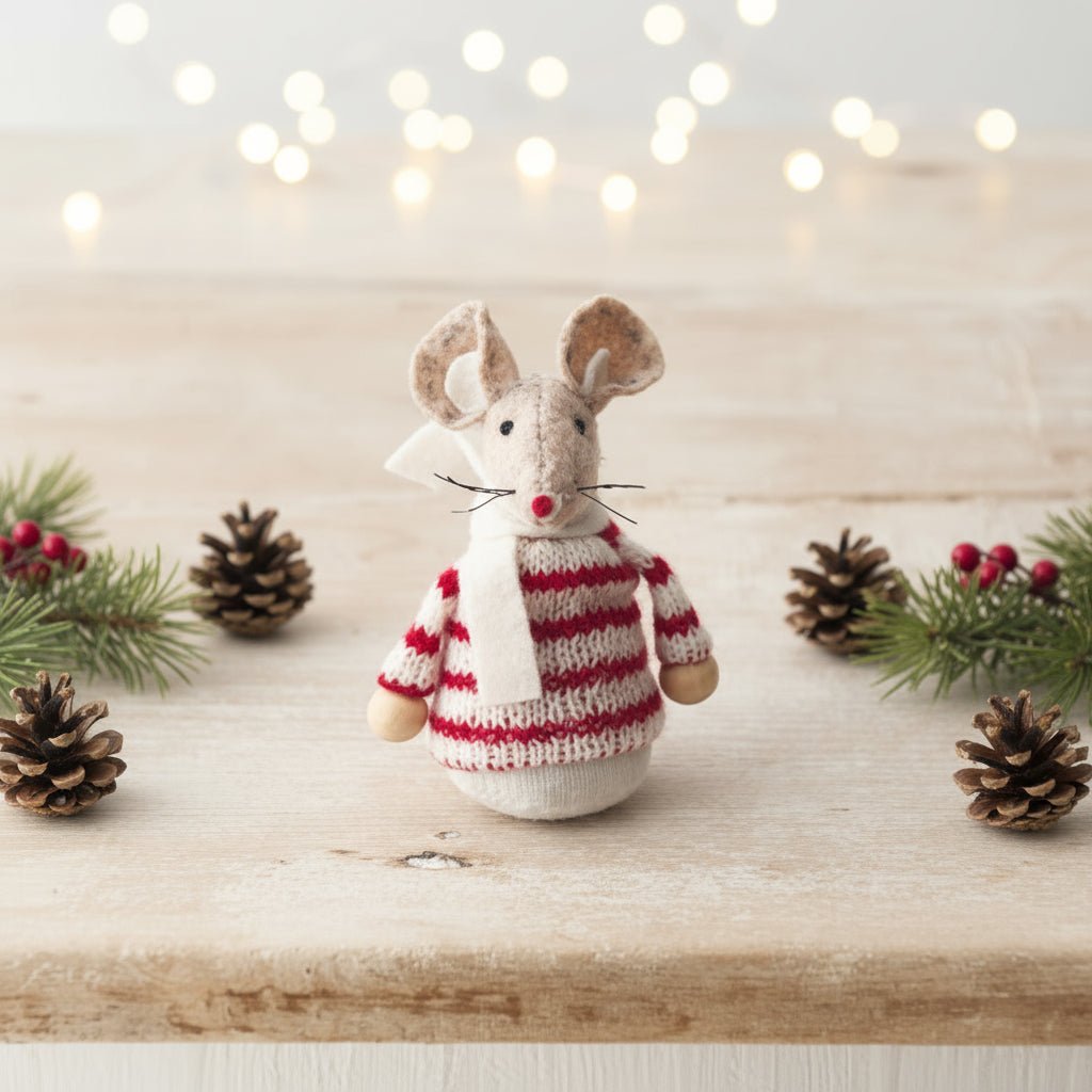 Red & White Jumper Mouse - Distinctly Living
