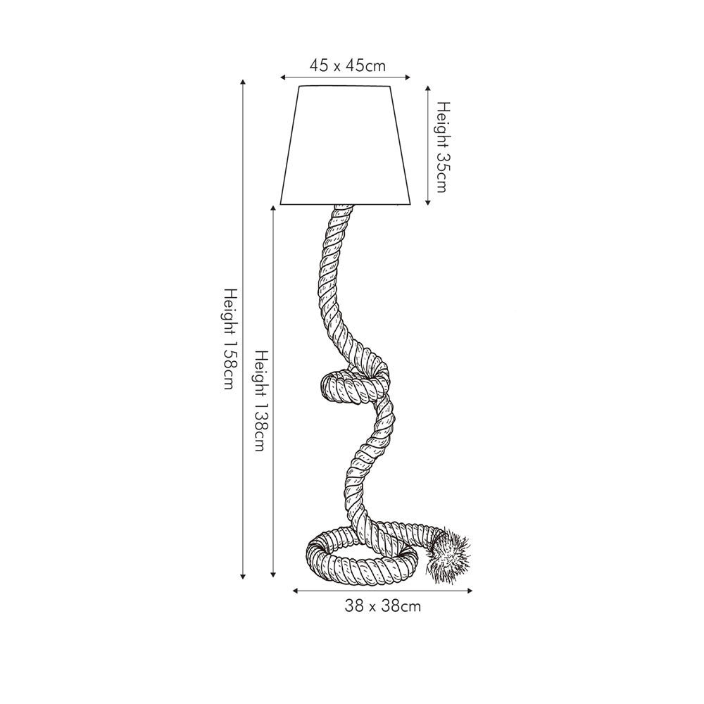 Rope Knot Standard Lamp and Shade - Distinctly Living