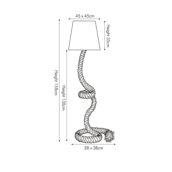 Rope Knot Standard Lamp and Shade - Distinctly Living