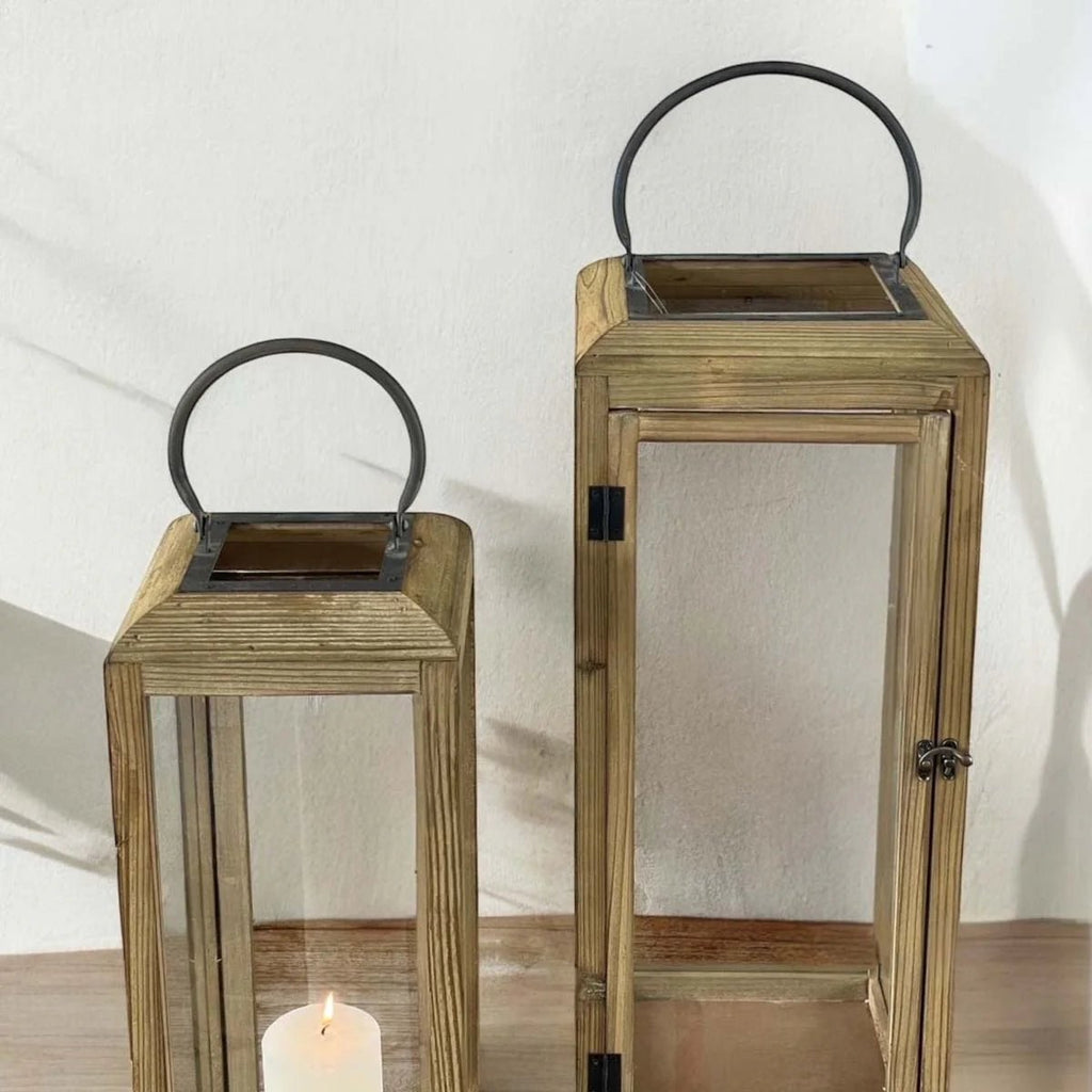 Rustic Wood Lantern - Large or Small - Distinctly Living