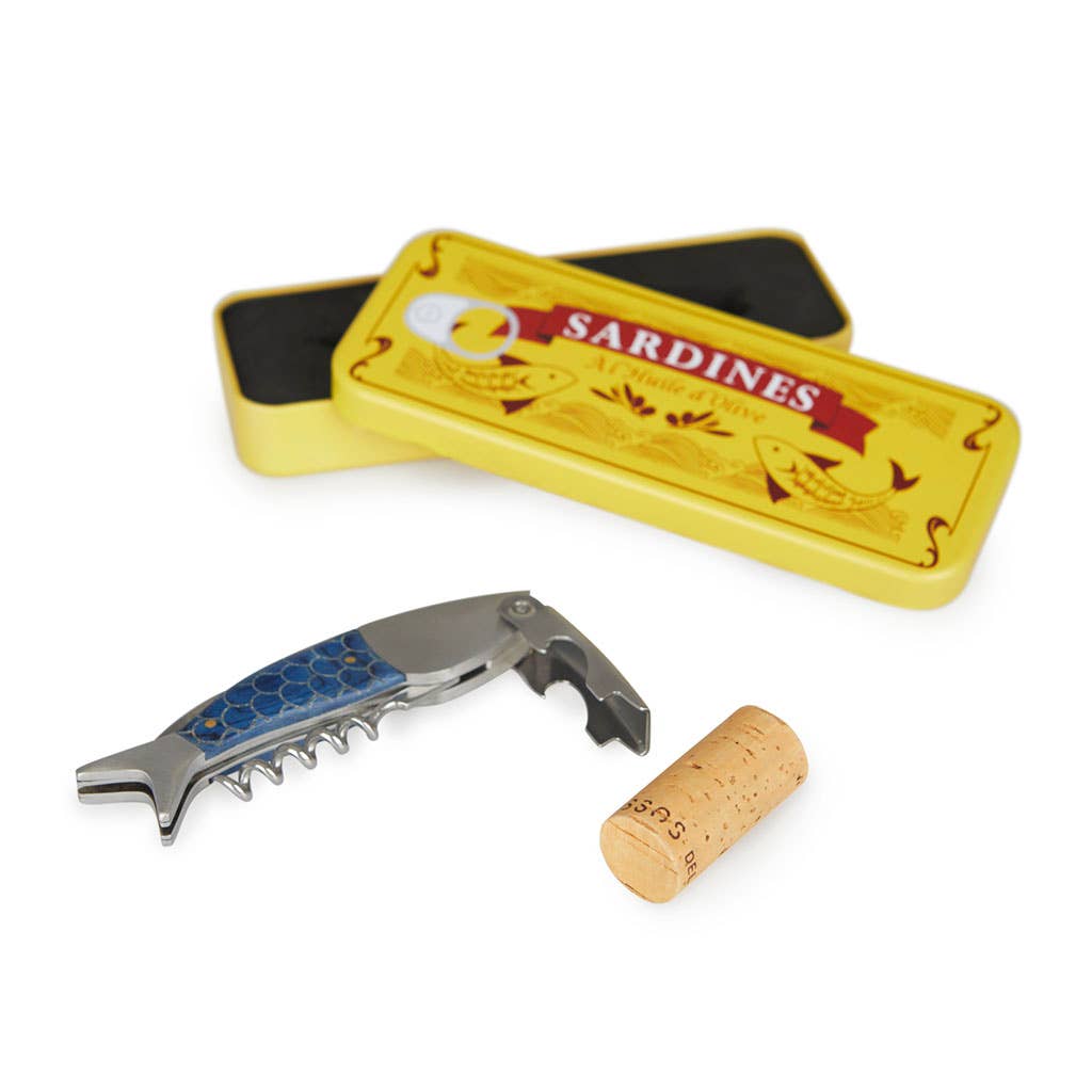 Sardine Can With Bottle and Cork Opener - Distinctly Living