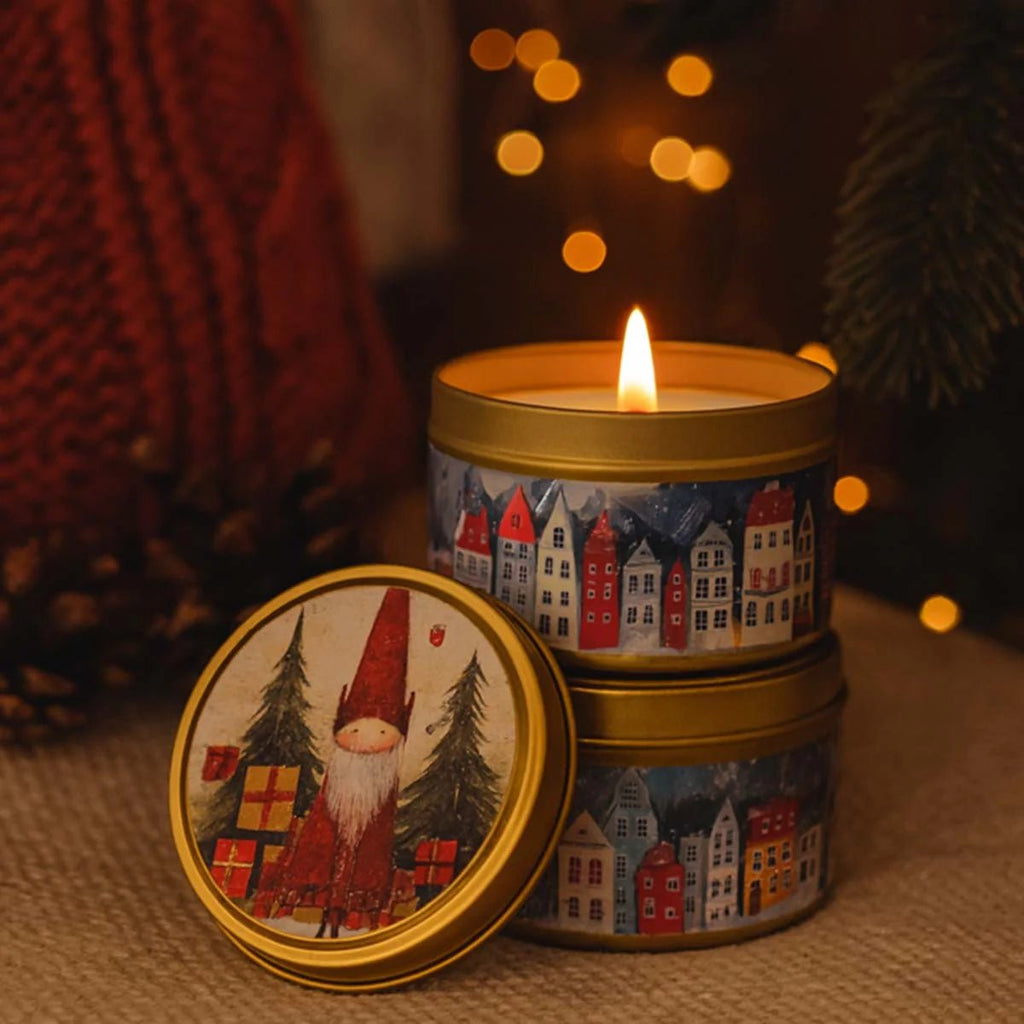 Scandi Christmas Candle Tins - Various Designs - Distinctly Living