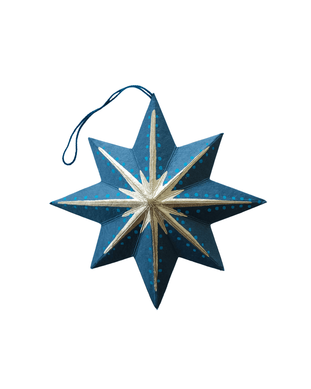 Screen Printed Blue Star Decoration - Distinctly Living