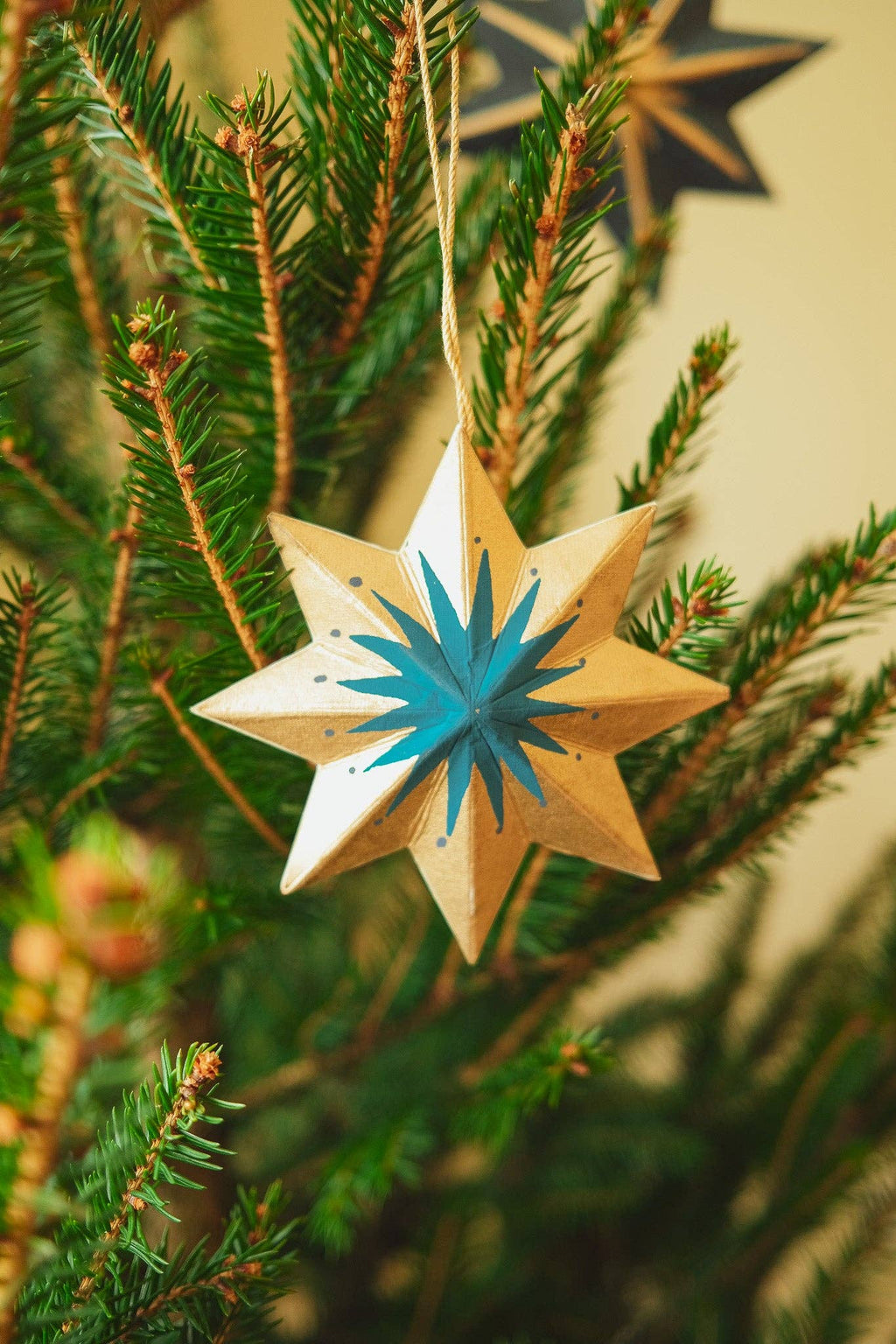 Screen Printed Small Star Decoration - Distinctly Living