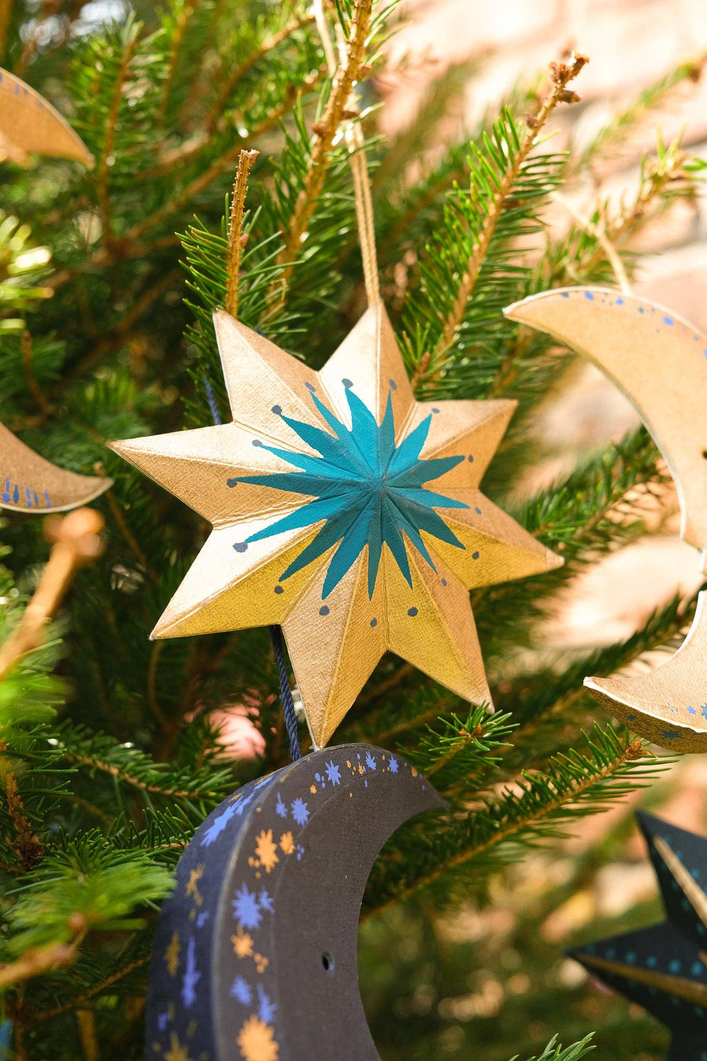 Screen Printed Small Star Decoration - Distinctly Living