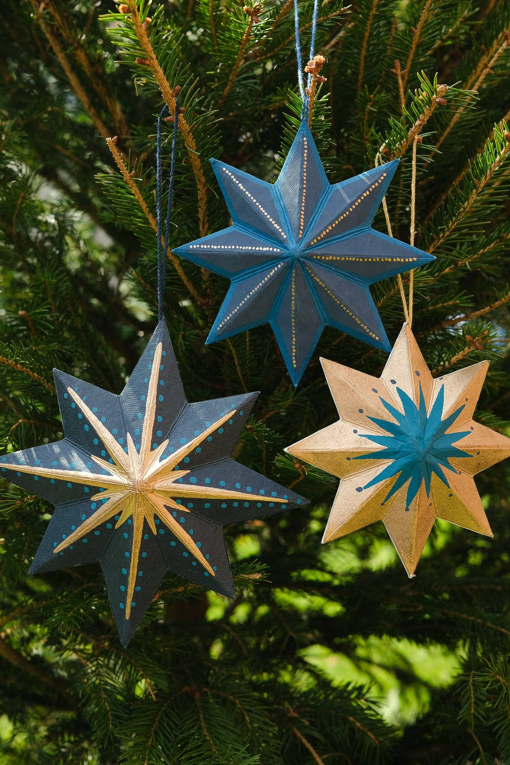 Screen Printed Small Star Decoration - Distinctly Living