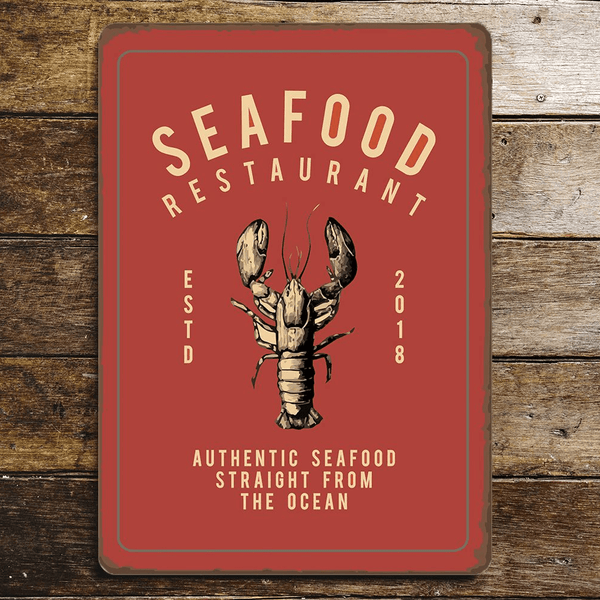 Seafood Restaurant Metal Sign Plaque - Distinctly Living