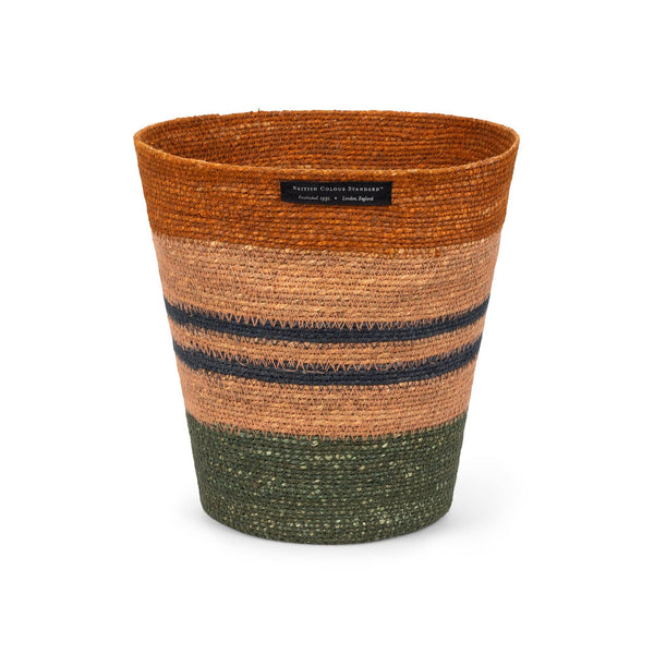 Seagrass Waste Paper Basket - Green and Amber - Distinctly Living