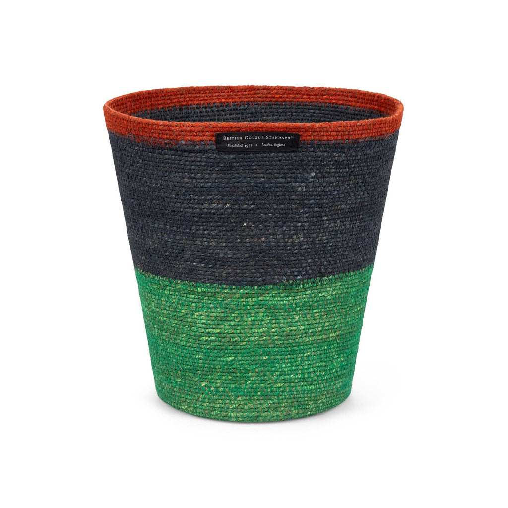 Seagrass Waste Paper Basket - Green and Blue - Distinctly Living
