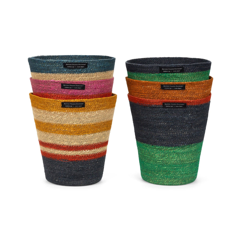 Seagrass Waste Paper Basket - Green and Blue - Distinctly Living