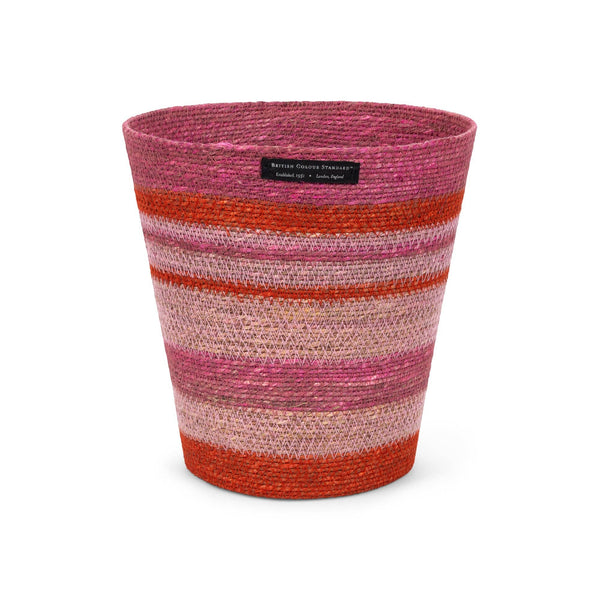 Seagrass Waste Paper Basket - Red and Pinks - Distinctly Living
