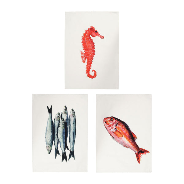 Seahorse, Tuna or Sardine Tea Towel - Distinctly Living