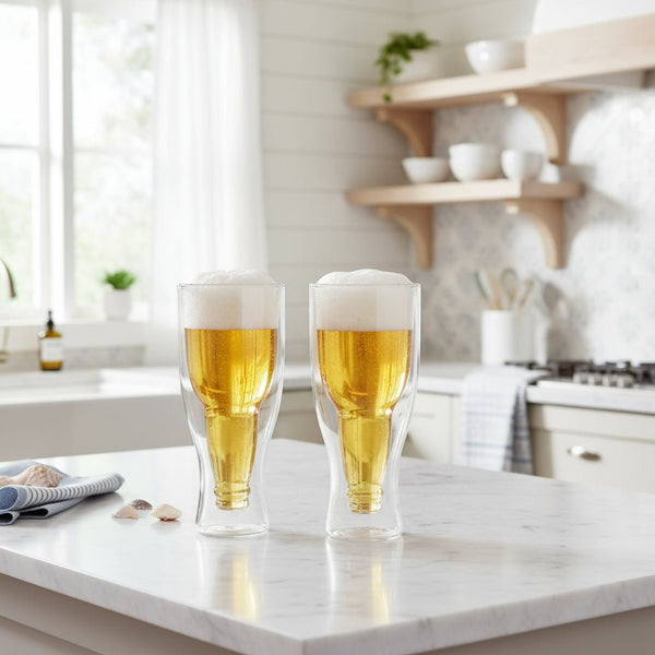 Set of 2 Cold Insulating Beer Glasses - Distinctly Living