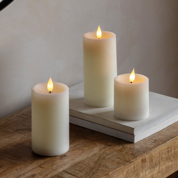 Set of Three Wax LED Candles - Various Colours - Distinctly Living
