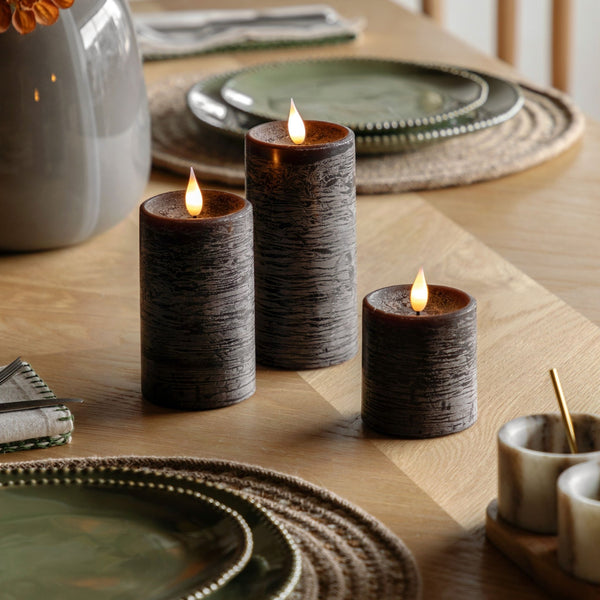 Set of Three Wax LED Candles - Various Colours - Distinctly Living