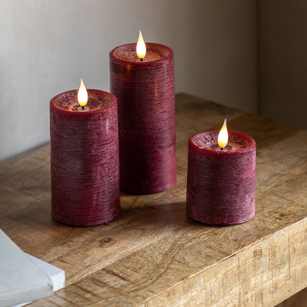 Set of Three Wax LED Candles - Various Colours - Distinctly Living