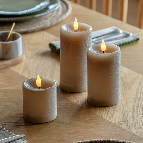 Set of Three Wax LED Candles - Various Colours - Distinctly Living