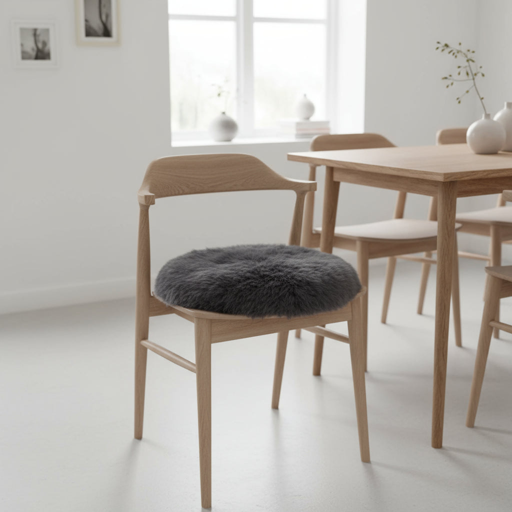 Sheepskin Seat Cover - Cushion - Pad - Slate Grey - Distinctly Living